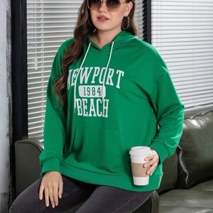Plus Green New Port Beach 1984 Hoodie 3X (18) Brand New